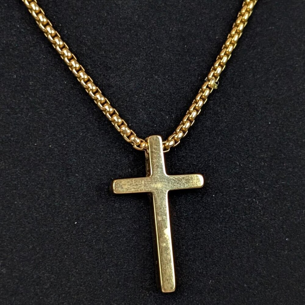 (2/$20) Metal Chain Cross Pendant Necklace - Picture 3 of 6